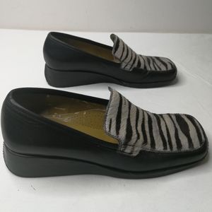 Enzo Angiolini Black Zebra Print Loafer style